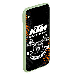 Чехол iPhone XS Max матовый KTM MOTORCYCLES КТМ МОТОЦИКЛЫ, цвет: 3D-салатовый — фото 2