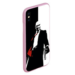 Чехол iPhone XS Max матовый Hitman BW, цвет: 3D-розовый — фото 2