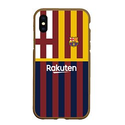 Чехол iPhone XS Max матовый BARCELONA FC БАРСЕЛОНА ФК BARCA, цвет: 3D-коричневый