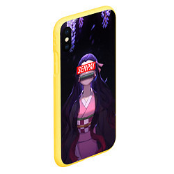 Чехол iPhone XS Max матовый SENPAI НЕЗУКО DEMON SLAYER, цвет: 3D-желтый — фото 2