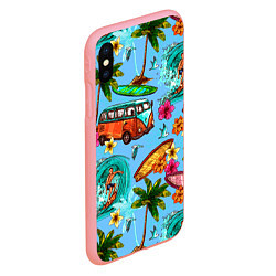 Чехол iPhone XS Max матовый Пальмы, волны, серфинг, цвет: 3D-баблгам — фото 2
