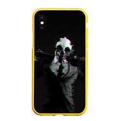 Чехол iPhone XS Max матовый Wolf, цвет: 3D-желтый
