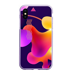 Чехол iPhone XS Max матовый Rainbow T-Shirt, цвет: 3D-светло-сиреневый