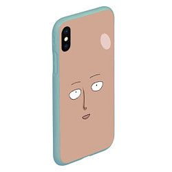 Чехол iPhone XS Max матовый Сайтама One-Punch Man, цвет: 3D-мятный — фото 2