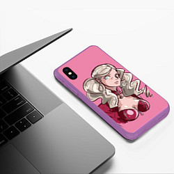 Чехол iPhone XS Max матовый Милая Такамаки, цвет: 3D-фиолетовый — фото 2