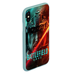 Чехол iPhone XS Max матовый Battlefield 2042 Soldier face, цвет: 3D-мятный — фото 2