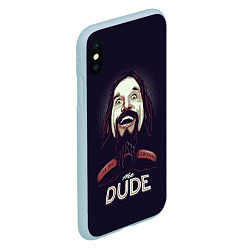 Чехол iPhone XS Max матовый Большой Лебовский The Dude, цвет: 3D-голубой — фото 2