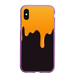 Чехол iPhone XS Max матовый Капающий мёд Dripping Honey, цвет: 3D-фиолетовый