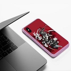 Чехол iPhone XS Max матовый Dororo ronin, цвет: 3D-сиреневый — фото 2