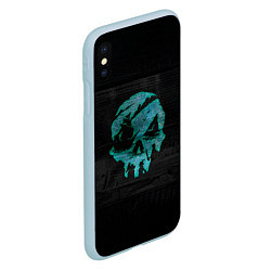 Чехол iPhone XS Max матовый Skull of pirate, цвет: 3D-голубой — фото 2