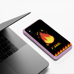 Чехол iPhone XS Max матовый FIRE, цвет: 3D-сиреневый — фото 2