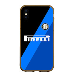 Чехол iPhone XS Max матовый INTERNATIONAL INTER MILAN, цвет: 3D-коричневый