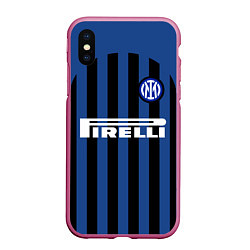 Чехол iPhone XS Max матовый INTER MILAN, цвет: 3D-малиновый