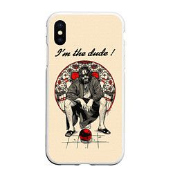 Чехол iPhone XS Max матовый I am the dude!, цвет: 3D-белый