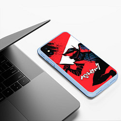 Чехол iPhone XS Max матовый БЕРСЕРК red красный, цвет: 3D-голубой — фото 2