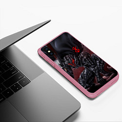 Чехол iPhone XS Max матовый ГАТС БЕРСЕРК аниме, цвет: 3D-малиновый — фото 2
