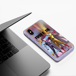 Чехол iPhone XS Max матовый FREEFIRE САЙТАМА Z, цвет: 3D-светло-сиреневый — фото 2