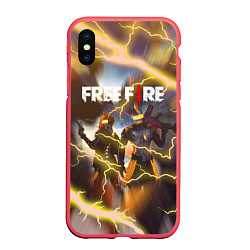 Чехол iPhone XS Max матовый FREEFIRE ФРИФАЕР Z, цвет: 3D-красный