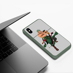 Чехол iPhone XS Max матовый Арт Ророноа Зоро, One Piece, цвет: 3D-темно-зеленый — фото 2