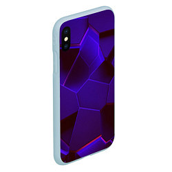 Чехол iPhone XS Max матовый СИНИЕ ПЛИТЫ 3D, цвет: 3D-голубой — фото 2