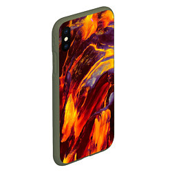 Чехол iPhone XS Max матовый ОГНЕННЫЙ ГРАНЖ FIRE GRUNGE Z, цвет: 3D-темно-зеленый — фото 2