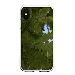 Чехол iPhone XS Max матовый Летние дубы, цвет: 3D-белый