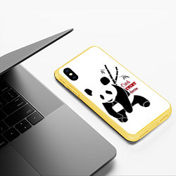 Чехол iPhone XS Max матовый Панда и сон, цвет: 3D-желтый — фото 2