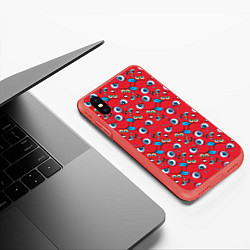 Чехол iPhone XS Max матовый Кривляка, цвет: 3D-красный — фото 2