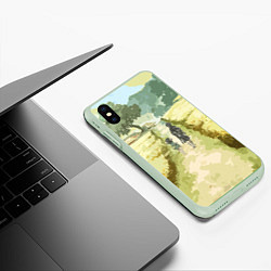 Чехол iPhone XS Max матовый ХЯККИМАРУ И ДОРОРО, цвет: 3D-салатовый — фото 2