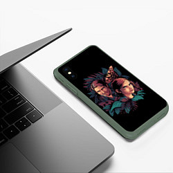 Чехол iPhone XS Max матовый LOU Team, цвет: 3D-темно-зеленый — фото 2
