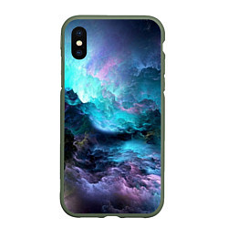 Чехол iPhone XS Max матовый Космическое море, цвет: 3D-темно-зеленый