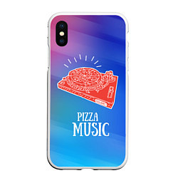 Чехол iPhone XS Max матовый PIZZA MUSIC, цвет: 3D-белый
