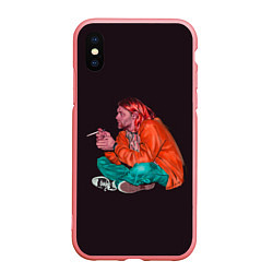 Чехол iPhone XS Max матовый Sad Kurt, цвет: 3D-баблгам