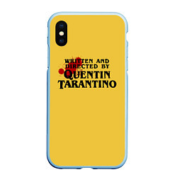 Чехол iPhone XS Max матовый Quentin Tarantino, цвет: 3D-голубой