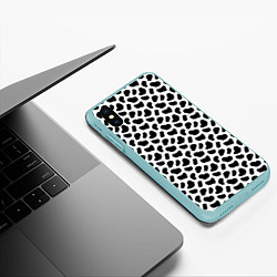 Чехол iPhone XS Max матовый Текстура далматина, цвет: 3D-мятный — фото 2