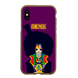 Чехол iPhone XS Max матовый Соул Кинг Брук One Piece, цвет: 3D-коричневый