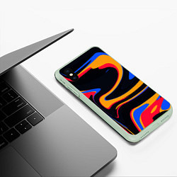 Чехол iPhone XS Max матовый Color Mix, цвет: 3D-салатовый — фото 2