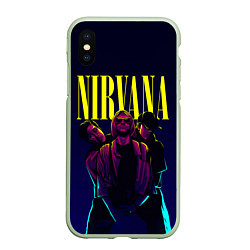 Чехол iPhone XS Max матовый Nirvana Neon, цвет: 3D-салатовый