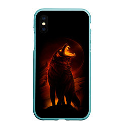 Чехол iPhone XS Max матовый DARK WOLF, цвет: 3D-мятный