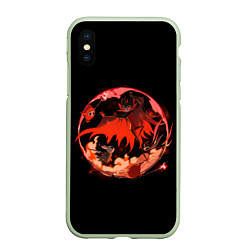 Чехол iPhone XS Max матовый Мир Пустого рыцаря, цвет: 3D-салатовый