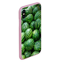 Чехол iPhone XS Max матовый Арбузы, цвет: 3D-розовый — фото 2