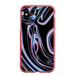 Чехол iPhone XS Max матовый Скин - Темная материя, цвет: 3D-красный