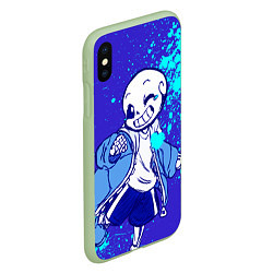 Чехол iPhone XS Max матовый UNDERTALE SANS BLUE, цвет: 3D-салатовый — фото 2