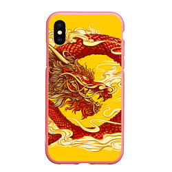 Чехол iPhone XS Max матовый Китайский Дракон, China Dragon, цвет: 3D-баблгам