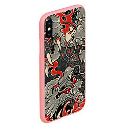 Чехол iPhone XS Max матовый Китайский Дракон, China Dragon, цвет: 3D-баблгам — фото 2