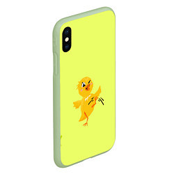 Чехол iPhone XS Max матовый Яркий цыпленок, цвет: 3D-салатовый — фото 2