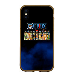 Чехол iPhone XS Max матовый Пират Соломенной Шляпы One Piece, цвет: 3D-коричневый