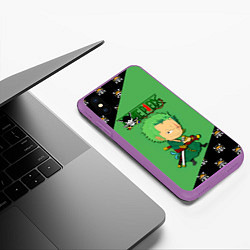 Чехол iPhone XS Max матовый Ророноа Зоро One Piece Большой куш, цвет: 3D-фиолетовый — фото 2
