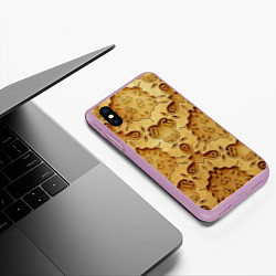 Чехол iPhone XS Max матовый 3D резьба по дереву, цвет: 3D-сиреневый — фото 2