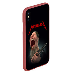 Чехол iPhone XS Max матовый James Alan Hetfield METALLICA Z, цвет: 3D-красный — фото 2